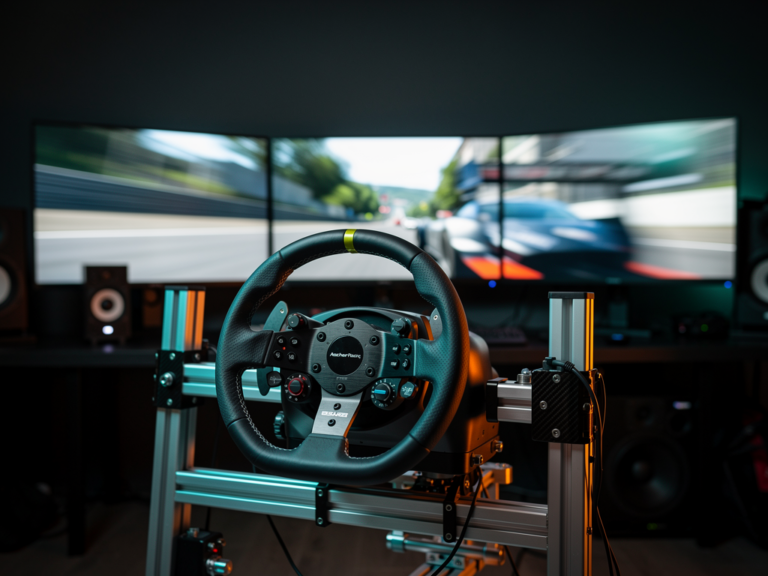 Ascher Racing BBJ-R12 Button Box mit ergonomischem Design im Simracing-Alltag
