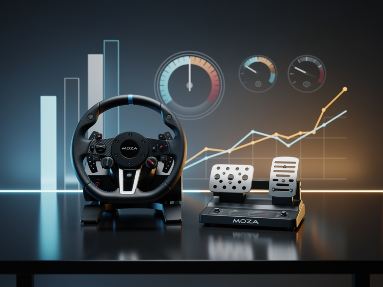 Moza R5 Bundle mit Lenkrad, Base und Pedalen für Direct-Drive Simracing Anfänger