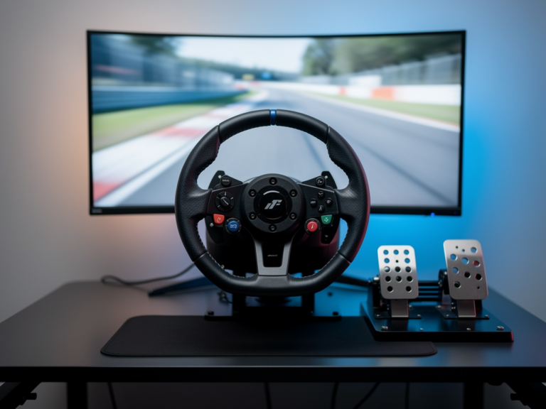 Moza R5 Bundle Test zeigt die besten Features für Simracing-Einsteiger Moza R5 Direct-Drive Lenkrad und Pedale im Simracing-Einsteiger-Test
