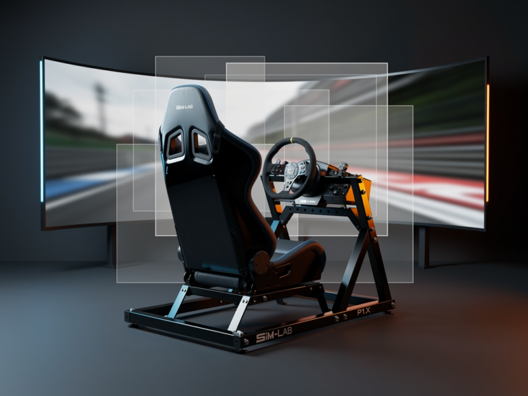 Sim-Lab P1-X Lenkradcockpit aus Aluminium für anspruchsvolles Simracing